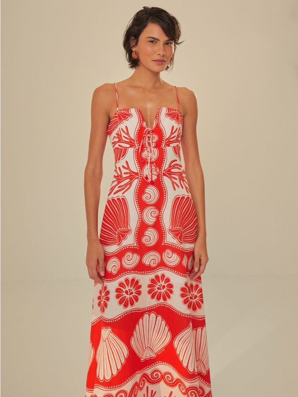 FARM Rio Off-White Ainika Shell Maxi Dress Size Small - Picture 4 of 16
